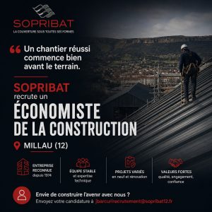 SOPRIBAT Millau (12) recrute un économiste de la construction SOPRIBAT Millau (12) recrute un économiste de la construction